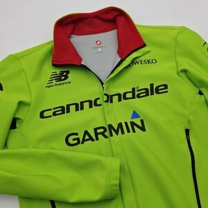 Castelli Cannondale Cycling Jacket Mens M Green Windstopper Full Zip Long Sleeve